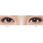 Olens Chandelier Brown — both eyes wearing the contact lenses