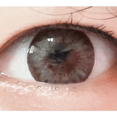 Olens Chandelier Gray — single-eye close-up showing the contact lens appearance