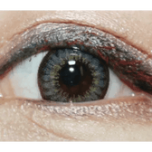 Olens Chandelier Gray — single-eye close-up showing the contact lens appearance