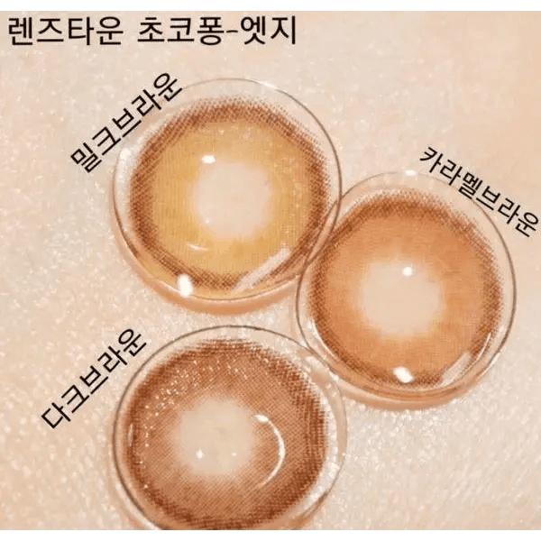 LensTown Choco Pong Edge Caramel Choco — contact lens product information graphic