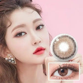 LensTown Choco Pong Edge Caramel Choco — model portrait showing the contact lens look