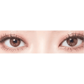 LensTown Choco Pong Edge Caramel Choco — both eyes wearing the contact lenses