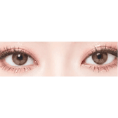 LensTown Choco Pong Edge Milk Choco — both eyes wearing the contact lenses