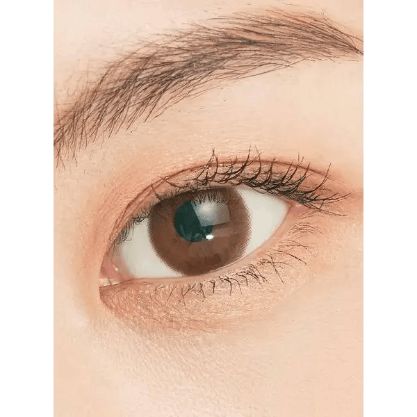 LensTown Chocopong Caramel Choco — single-eye close-up showing the contact lens appearance