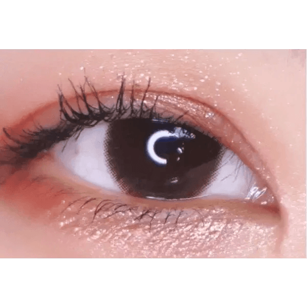 LensTown Chocopong Dark Choco — single-eye close-up showing the contact lens appearance