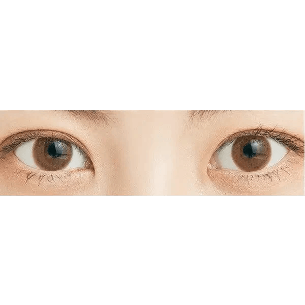 LensTown Chocopong Milk Choco — both eyes wearing the contact lenses