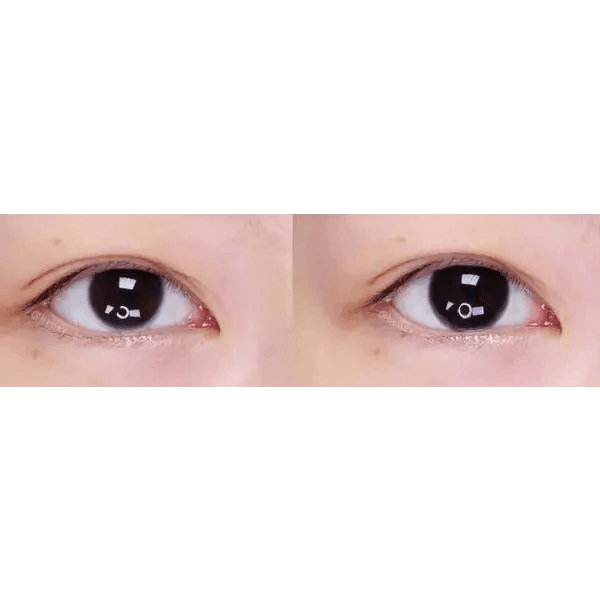 LensTown Circlean Mini Black — both eyes wearing the contact lenses