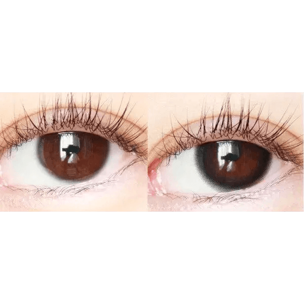 LensTown Circlean Mini Black — both eyes wearing the contact lenses