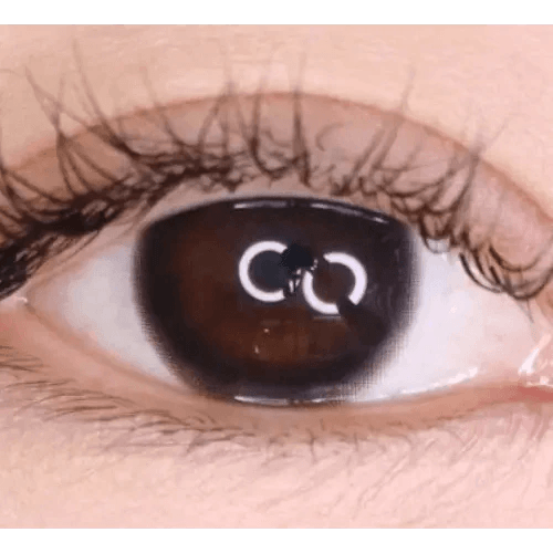 LensTown Circlean Mini Black — single-eye close-up showing the contact lens appearance