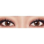 Olens Classi Mistique Brown — both eyes wearing the contact lenses