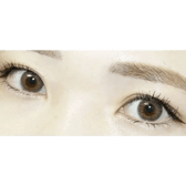 Olens Classi Mistique Gray — both eyes wearing the contact lenses