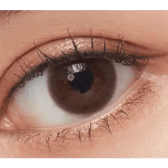 Olens Classi Water Choco — single-eye close-up showing the contact lens appearance