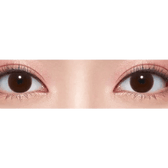 Olens Classi Water Choco — both eyes wearing the contact lenses