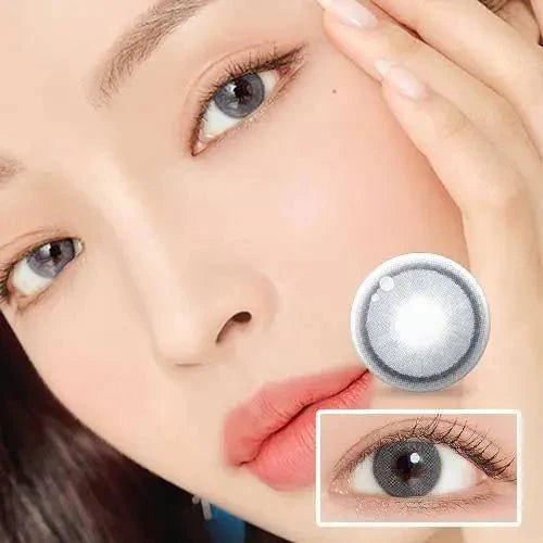LensTown Coco View Creamy Blue Gray colored contact lens, 13.1mm graphic diameter, Monthly wear