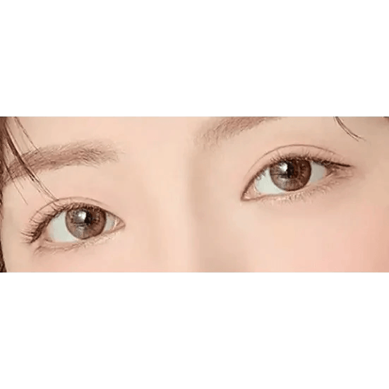 LensTown Coco View Tiny Brown — both eyes wearing the contact lenses