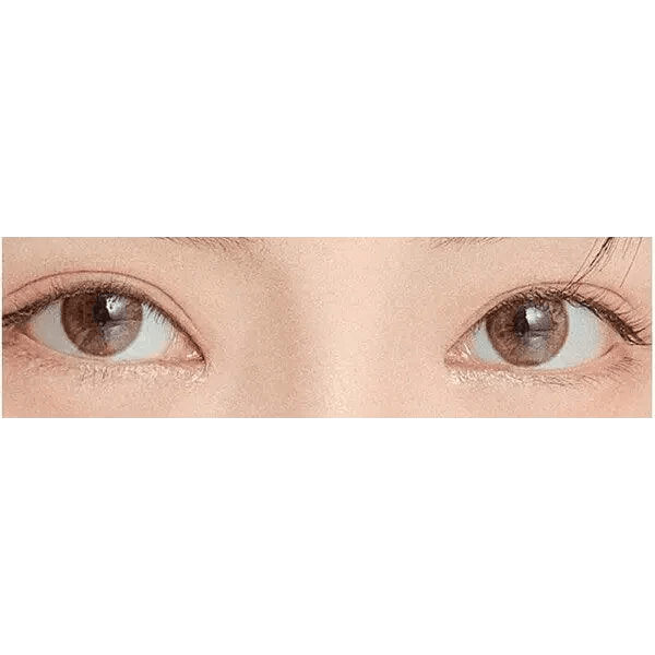 LensTown Coco View Tiny Brown — both eyes wearing the contact lenses