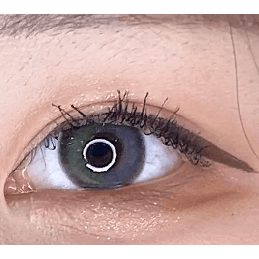 LensTown Coconut 3color Wild Olive Green — single-eye close-up showing the contact lens appearance