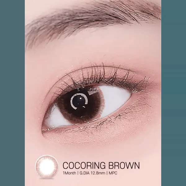 LensRang Cocoring Brown — single-eye close-up showing the contact lens appearance