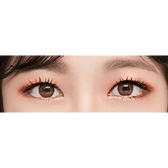 LensRang Comely Brown — both eyes wearing the contact lenses