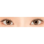 LensRang Comely Brown — both eyes wearing the contact lenses
