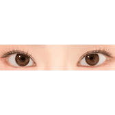 LensRang Comely Choco — both eyes wearing the contact lenses