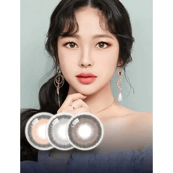 LensRang Comely Gray — model portrait showing the contact lens look