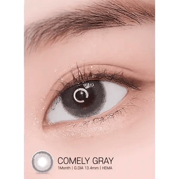 LensRang Comely Gray — single-eye close-up showing the contact lens appearance