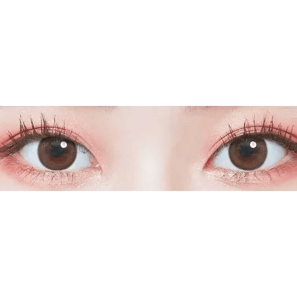 LensTown Cookiean2 Beige Brown — both eyes wearing the contact lenses