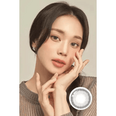 LensTown Cookiean2 Charcoal Gray — model portrait showing the contact lens look