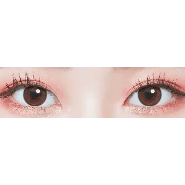 LensTown Cookiean2 Choco Brown — both eyes wearing the contact lenses