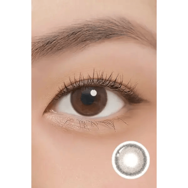LensTown Cookiean2 Choco Brown — single-eye close-up showing the contact lens appearance