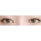 LensRang Credit Ash Brown — both eyes wearing the contact lenses