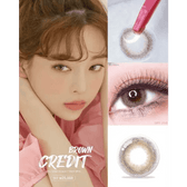 LensRang Credit Brown — model portrait showing the contact lens look