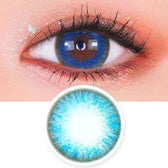 Olens Dali Extra Blue — single-eye close-up showing the contact lens appearance