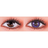 Olens Dali Extra Violet — both eyes wearing the contact lenses