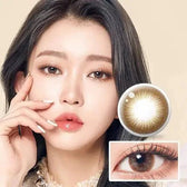 LensTown Davivi2 Brown — model portrait showing the contact lens look
