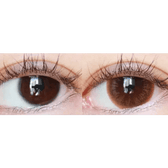 LensTown Davivi2 Brown — both eyes wearing the contact lenses