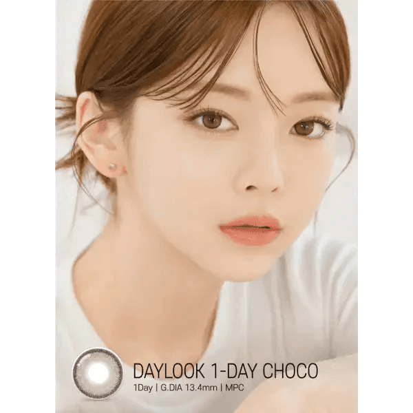 LensRang DayLook 1Day Choco (5p) — model portrait showing the contact lens look