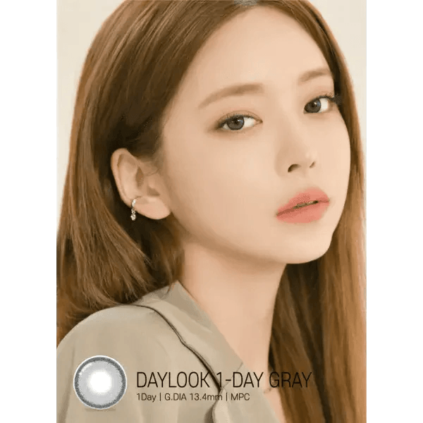 LensRang DayLook 1Day Gray (5p) — model portrait showing the contact lens look