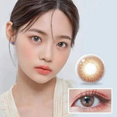 LensTown Dear MIMI Brown — model portrait showing the contact lens look
