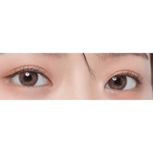 LensTown Dear MIMI Brown — both eyes wearing the contact lenses