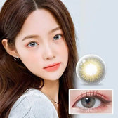 LensTown Dear MIMI Gray — model portrait showing the contact lens look