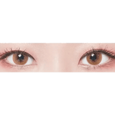 LensTown DODO Brown — both eyes wearing the contact lenses