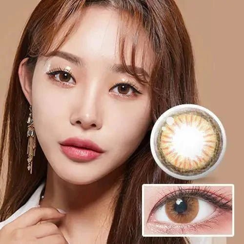 LensTown DODO Brown colored contact lens, 13.4mm graphic diameter, Monthly wear