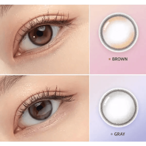Olens Double Tint Brown colored contact lens, 12.9mm graphic diameter, Monthly wear