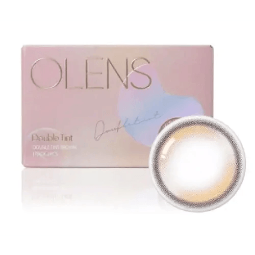 Olens Double Tint Brown colored contact lens, 12.9mm graphic diameter, Monthly wear