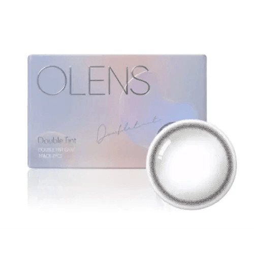 Olens Double Tint Gray colored contact lens, 12.9mm graphic diameter, Monthly wear