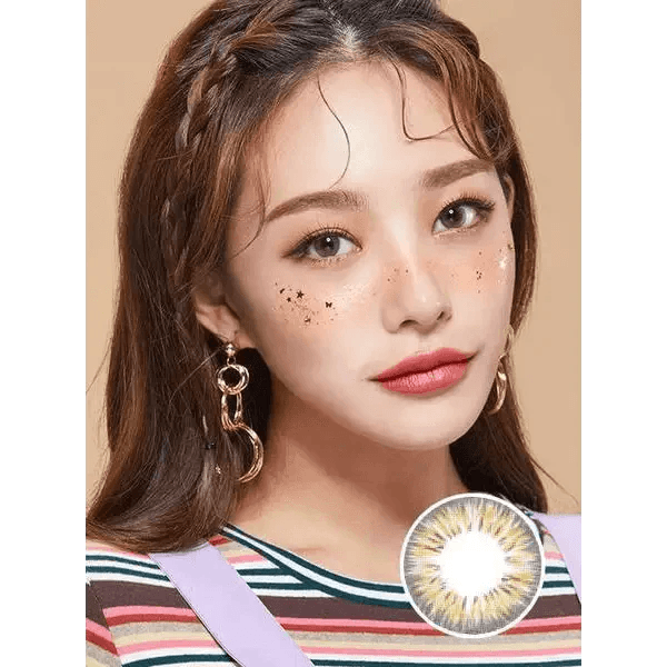 LensTown Eau So Pretty Brown — model portrait showing the contact lens look