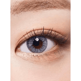 LensTown Eau So Pretty Gray — single-eye close-up showing the contact lens appearance