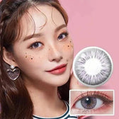 LensTown Eau So Pretty Violet — model portrait showing the contact lens look